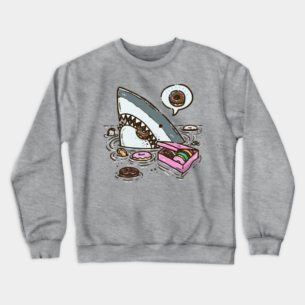 Box of Donuts Shark Crewneck Sweatshirt by nickv47